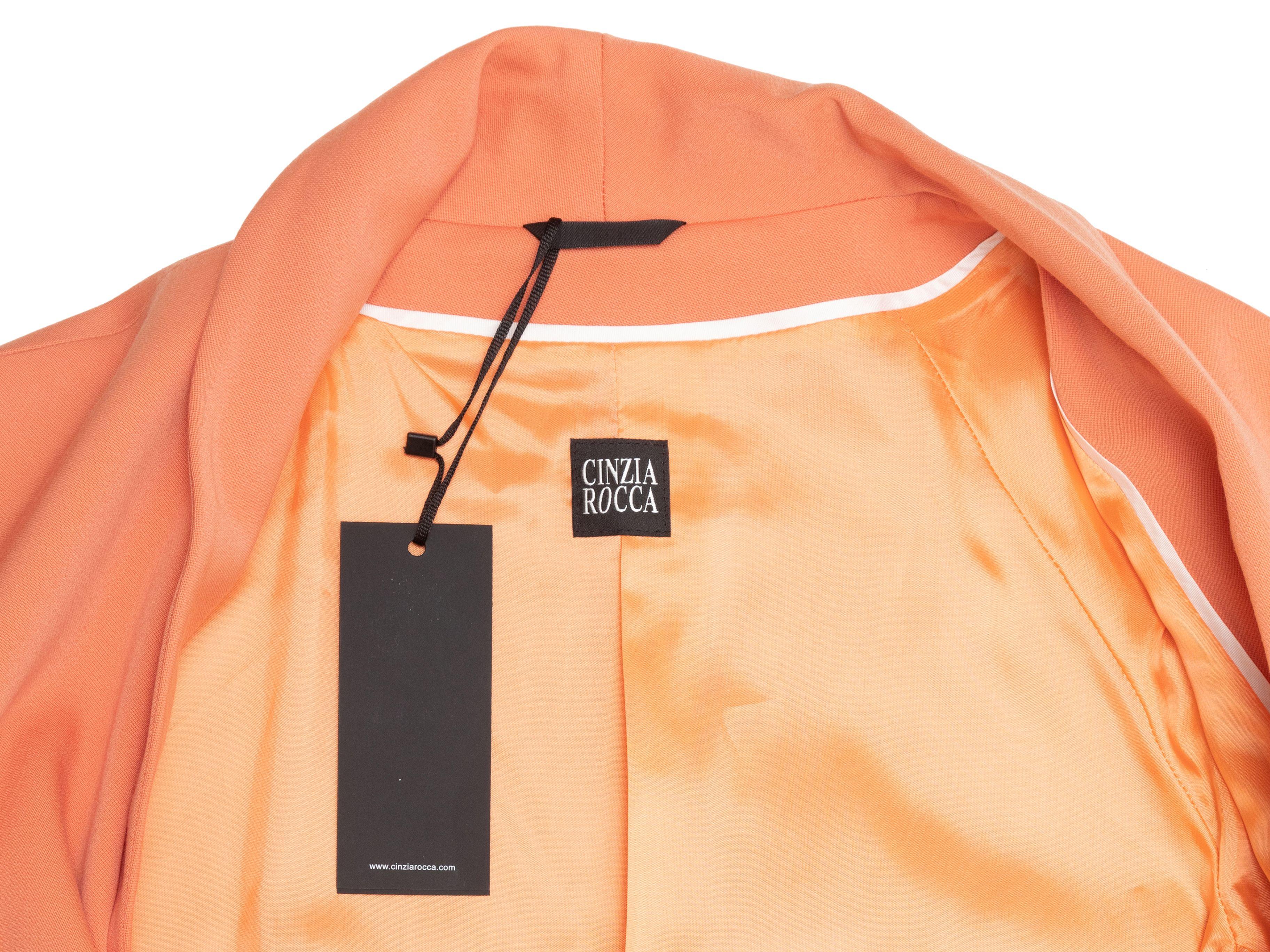 Cinzia Rocca Pastel Orange Virgin Wool Coat 4