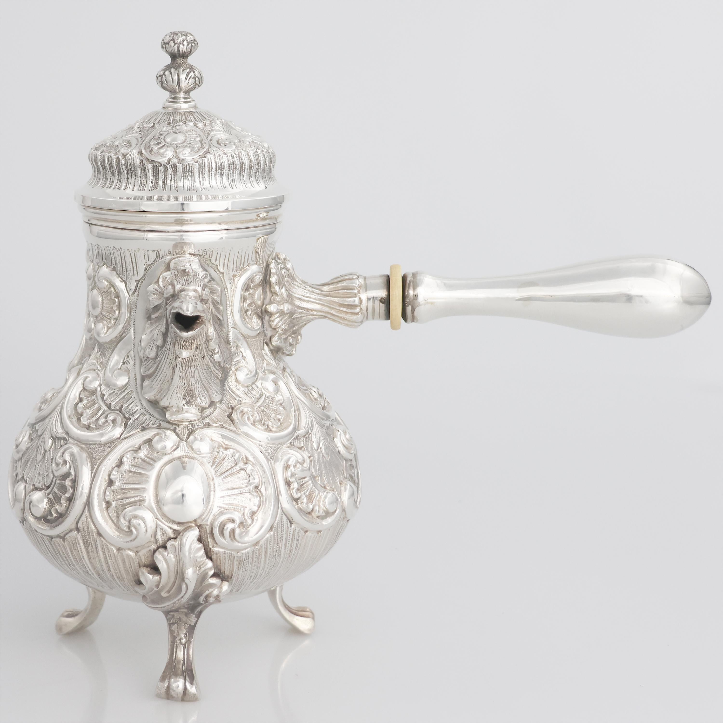Baroque Cioccolatiera in argento 925 Italia, Milano, ultimo quarto XX secolo