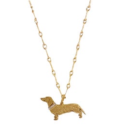 Ciondolo Cani&Gatti "Bassotto" in Oro 18 k. e Collare di Diamanti