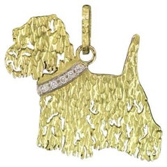 Cani&Gatti "Scottish Terrier" Pendant in 18 kt Gold and Diamond Collar