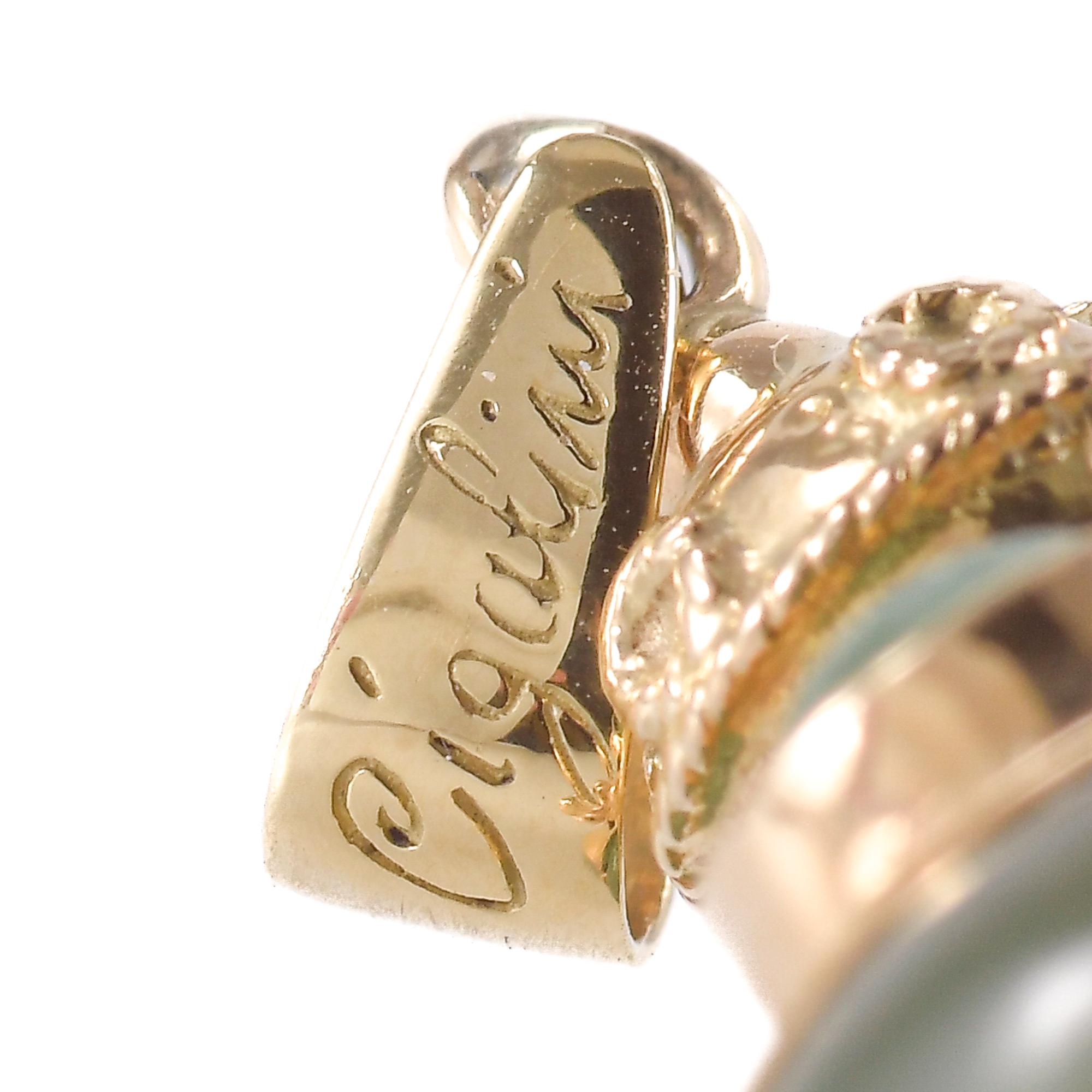 CIGALINI Anhänger mit Jade, Aventurinquarz und Chalzedon. (Cabochon) im Angebot