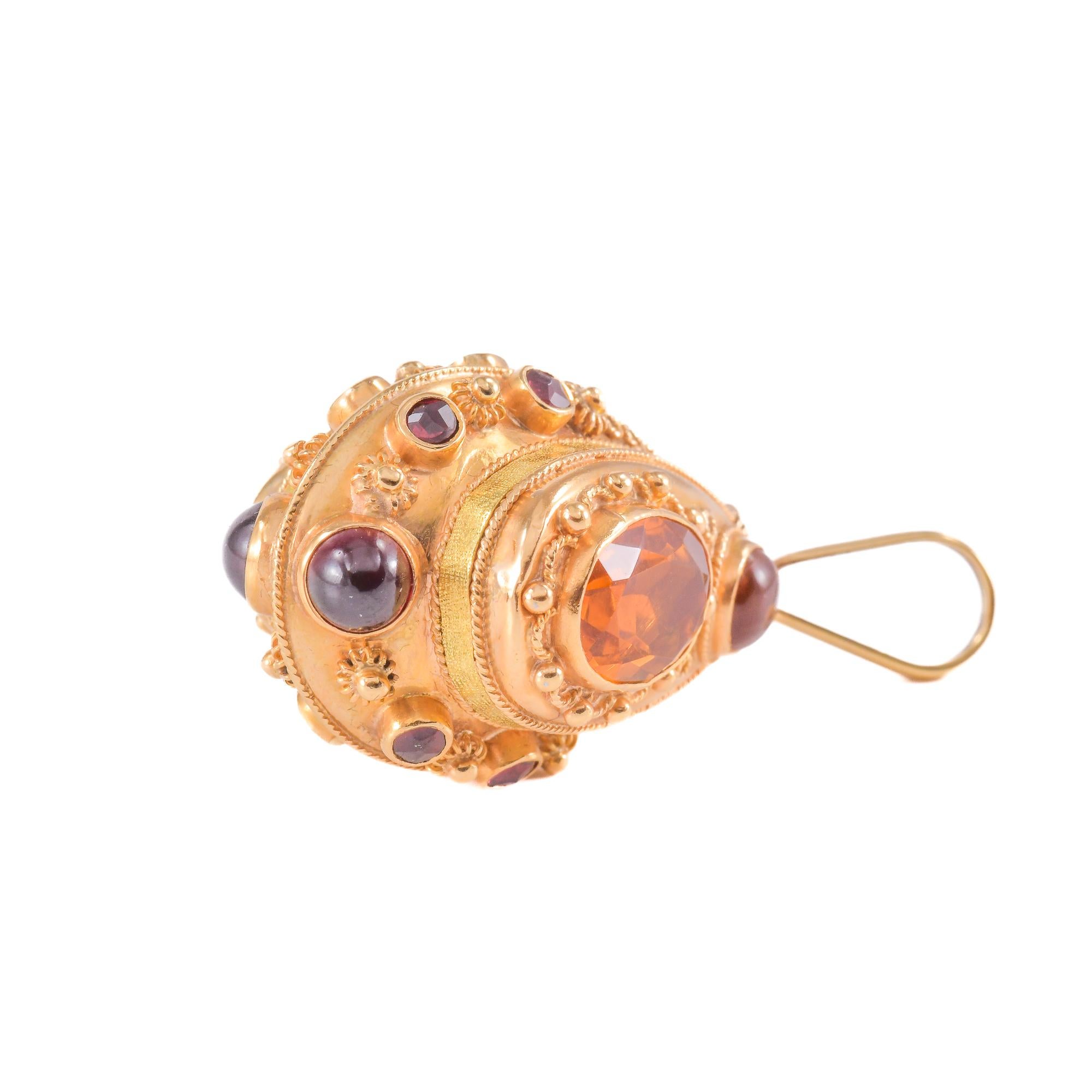 Gold-Anhänger mit Citrin-Quarz im Angebot 2