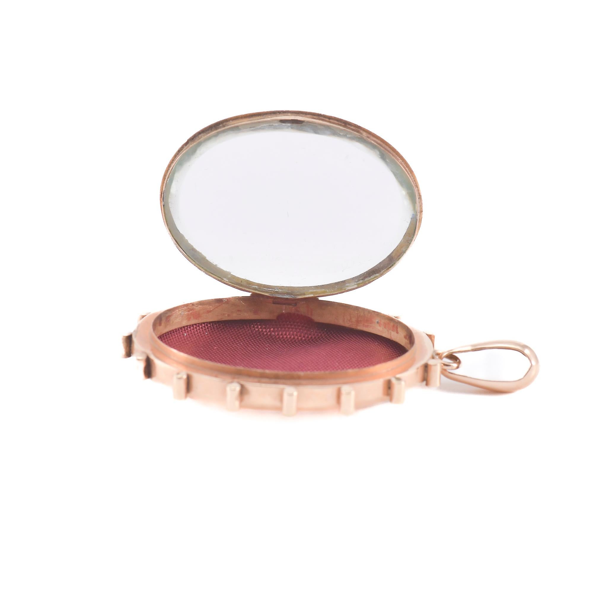 Roségold Fotorahmen-Anhänger mit Flussperlen im Angebot 1