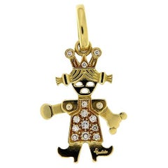 Vintage Pomellato Regina pendant in yellow gold and diamonds