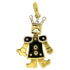 Antique King large pendant in yellow and white gold