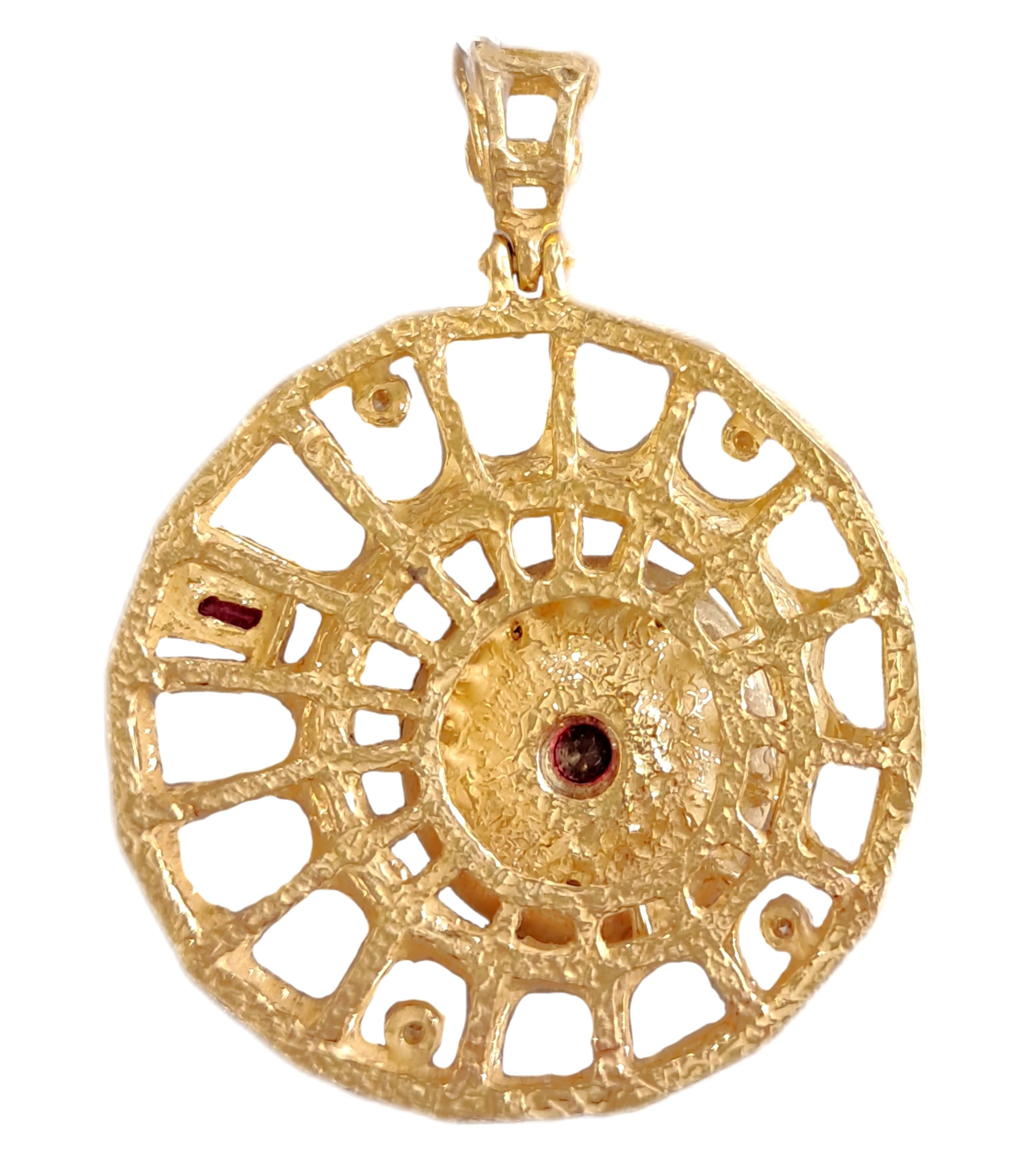 Colgante Sacchi Collection 'Domus' de oro amarillo de 18 quilates y piedras preciosas en Nuevo estado para la venta en Rome, IT