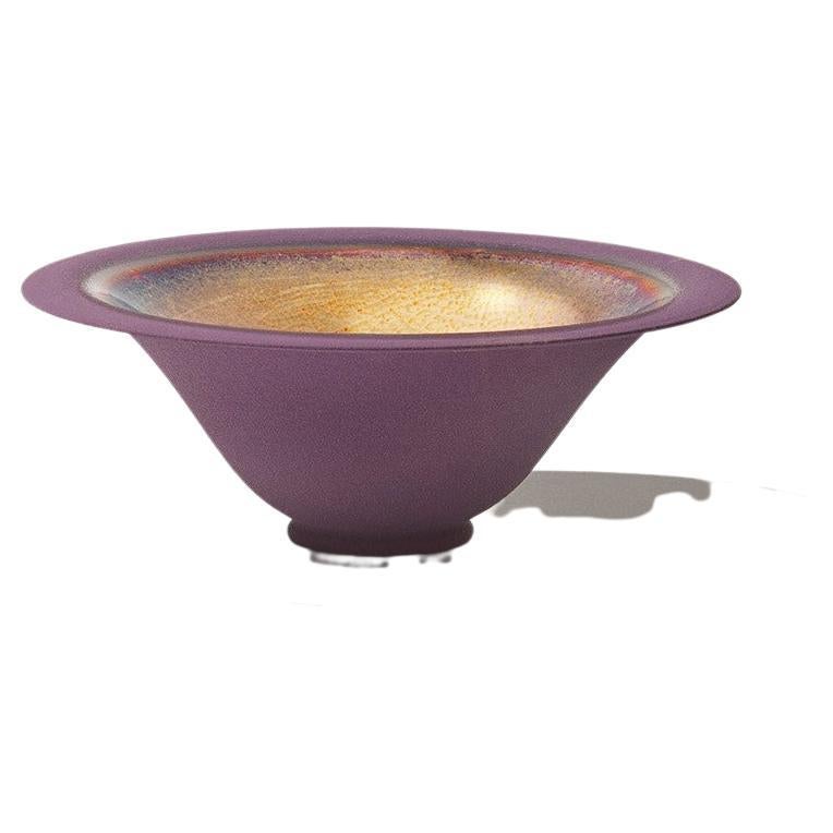 "Crateri", wheeled open mouth bowl, reflex and matte purple, Gatti 1928 Faenza For Sale