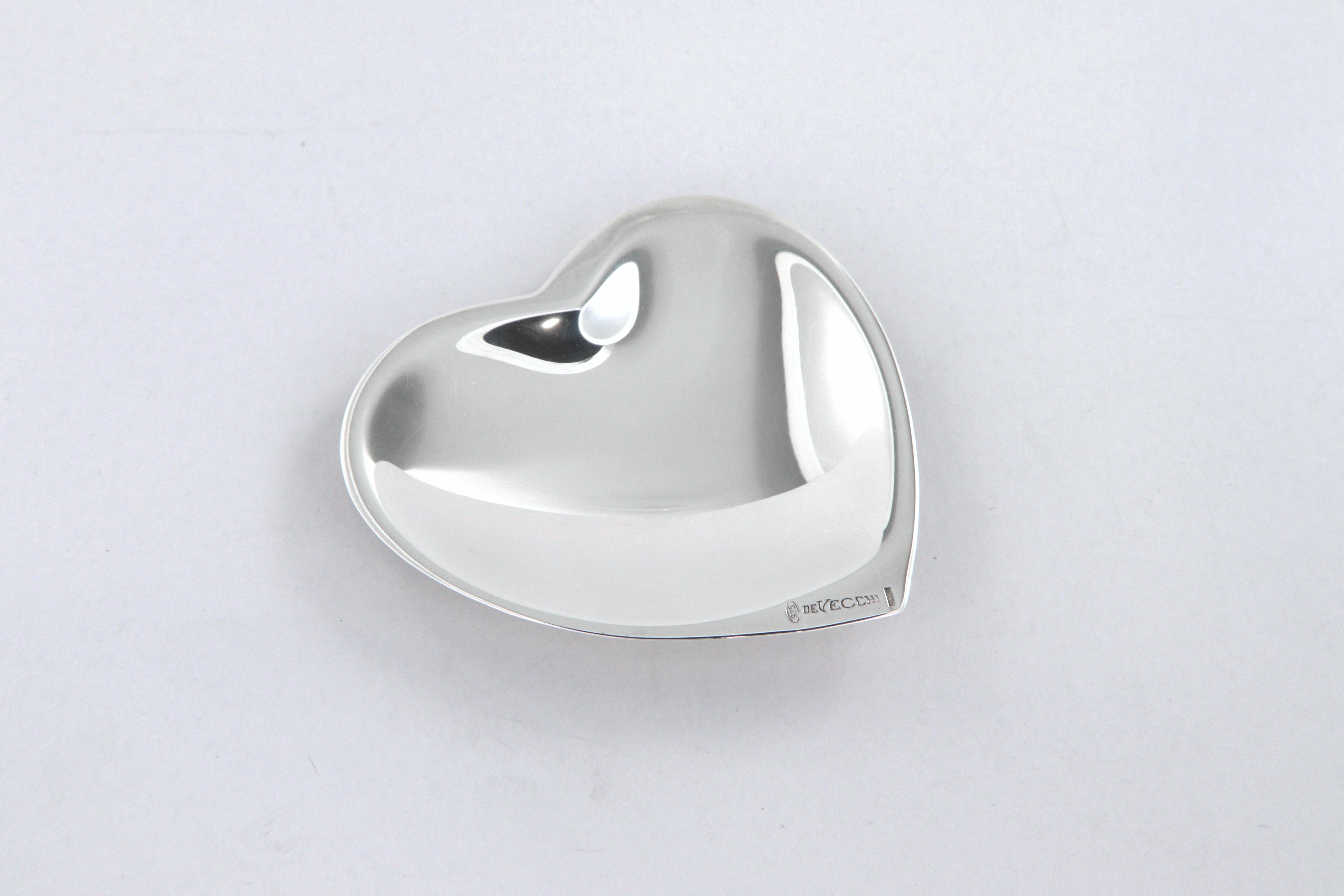 Contemporaneo Ciotola Cuore piccolo De Vecchi Milano 1935 in argento sterling 925 in vendita