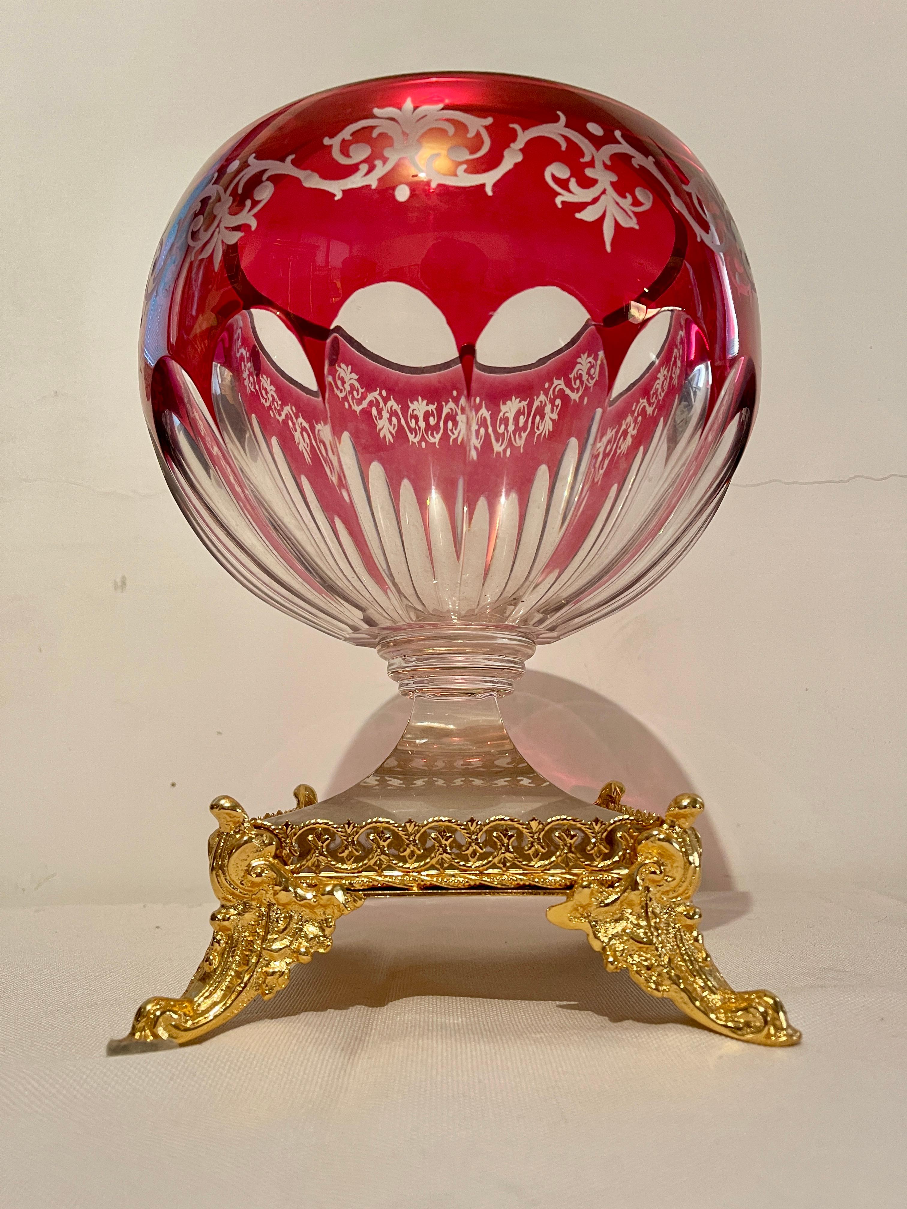 Art Nouveau Ciotola di cristallo bohemia XX secolo italian in vendita