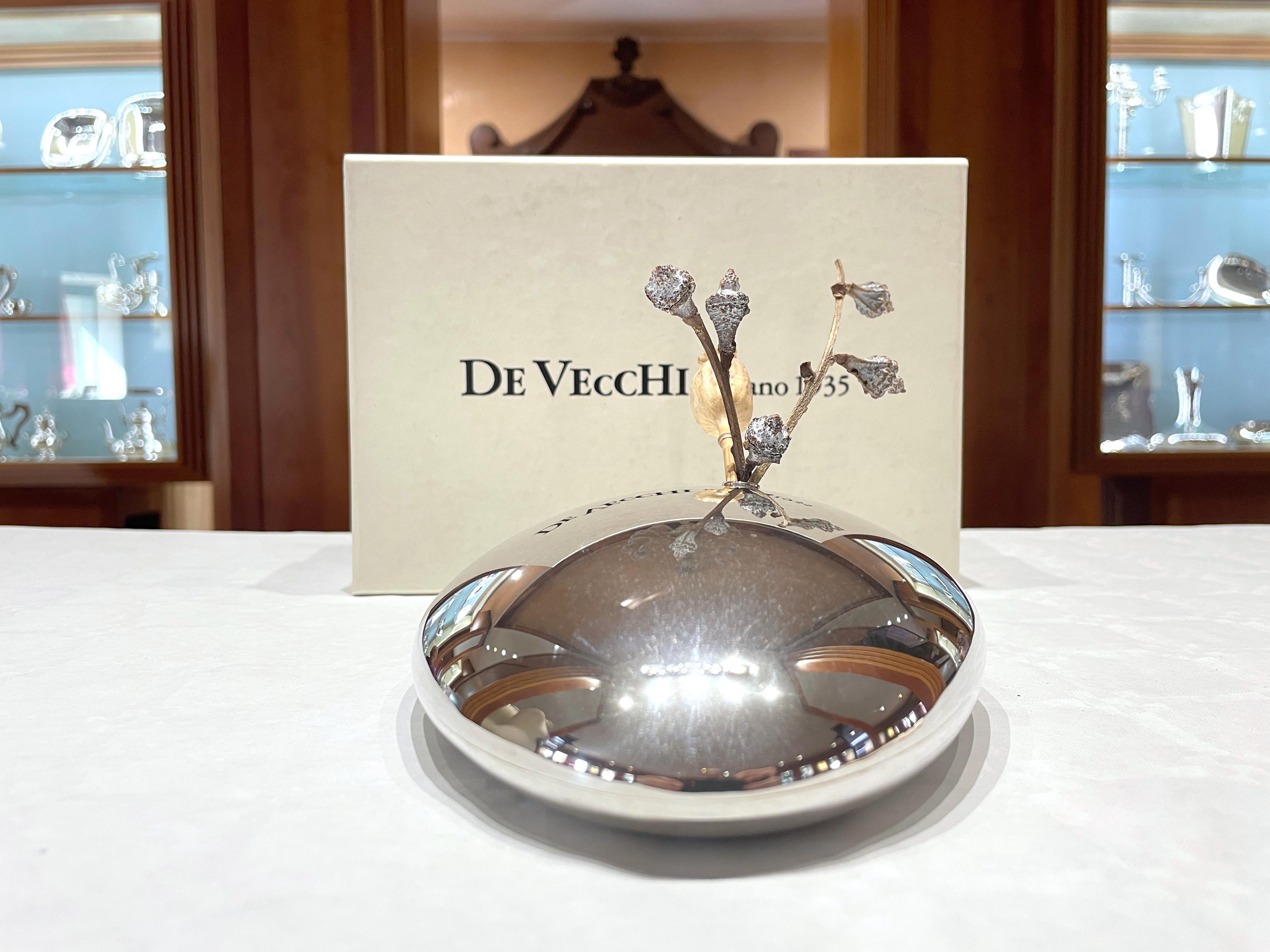 Ciotola e portafiore De Vecchi Milano 1935 in argento sterling 925 in vendita 6