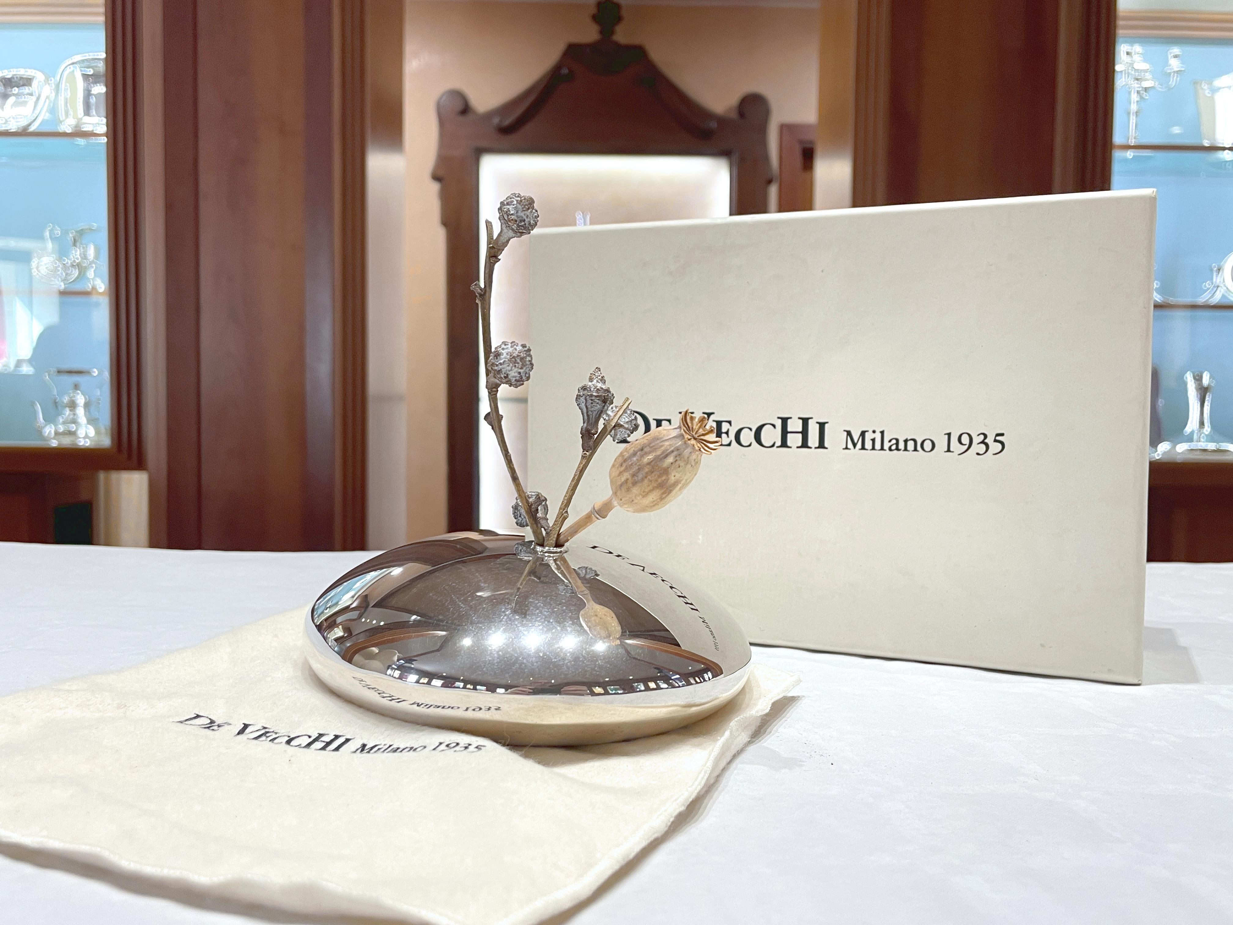 Ciotola e portafiore De Vecchi Milano 1935 in argento sterling 925 in vendita 4