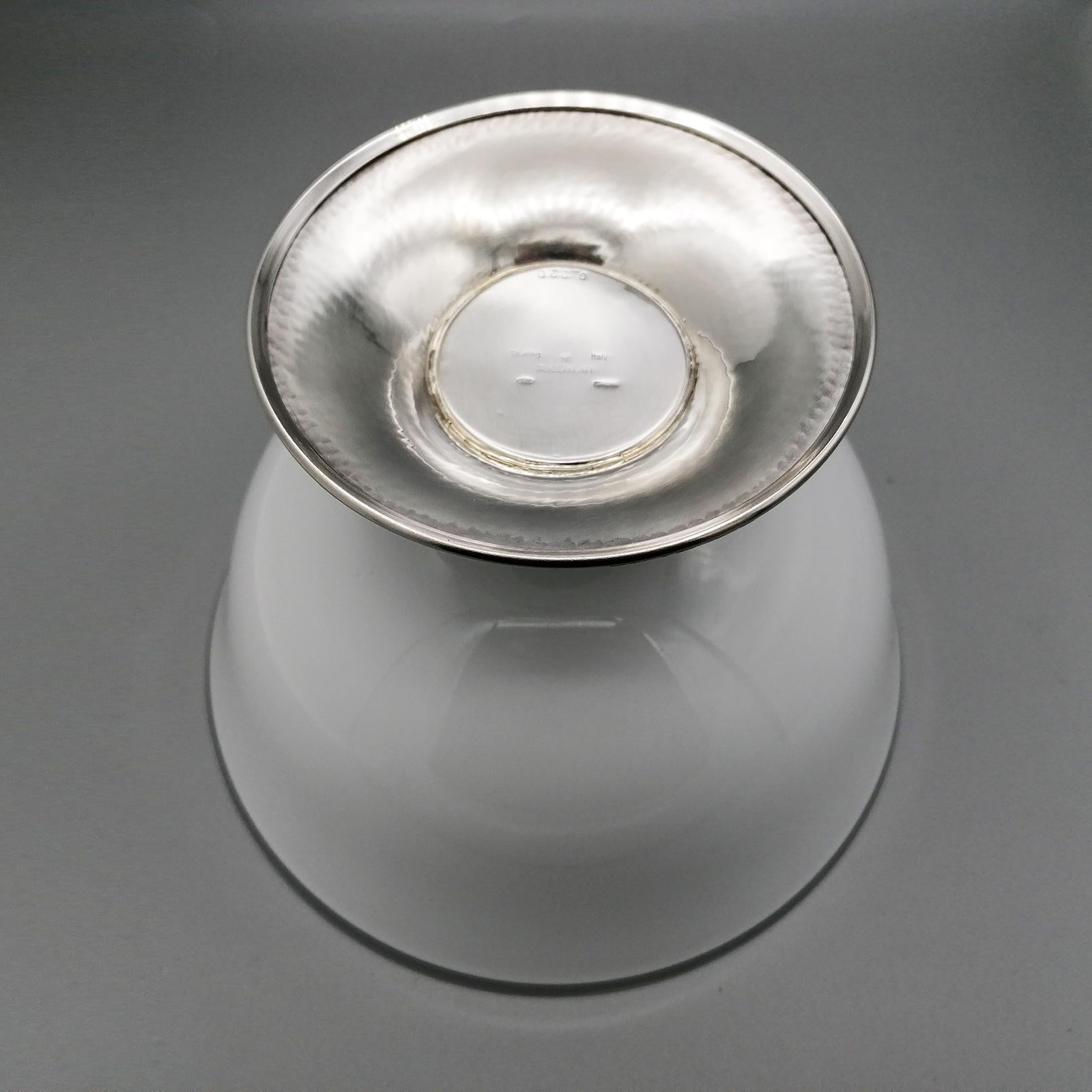 Gianmaria Buccellati white crystal bowl with sterling silver base For Sale 7