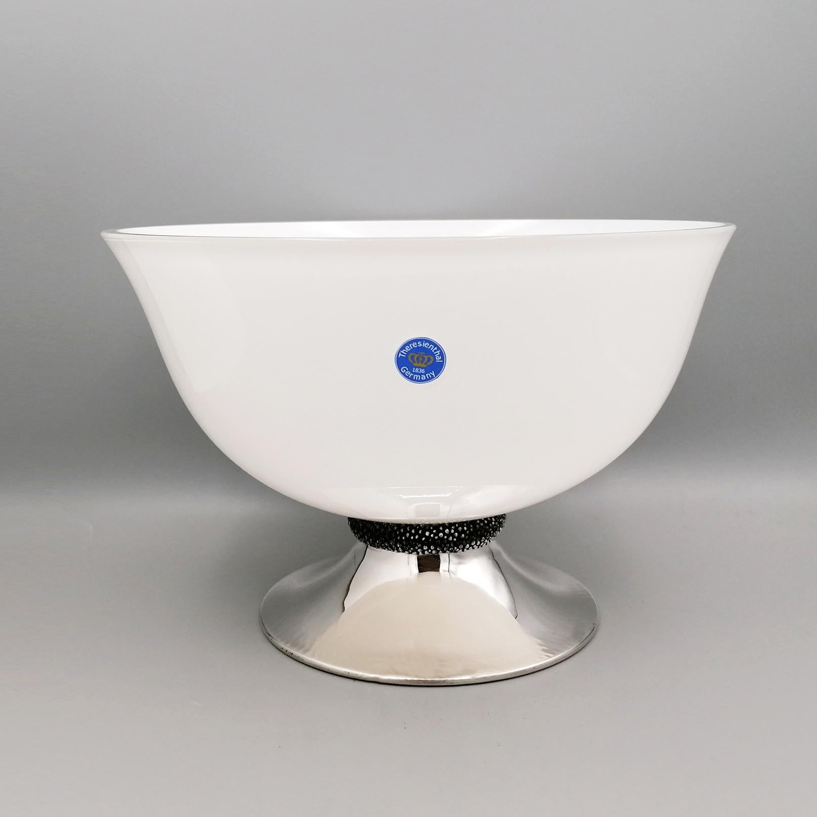 Gianmaria Buccellati white crystal bowl with sterling silver base For Sale 9