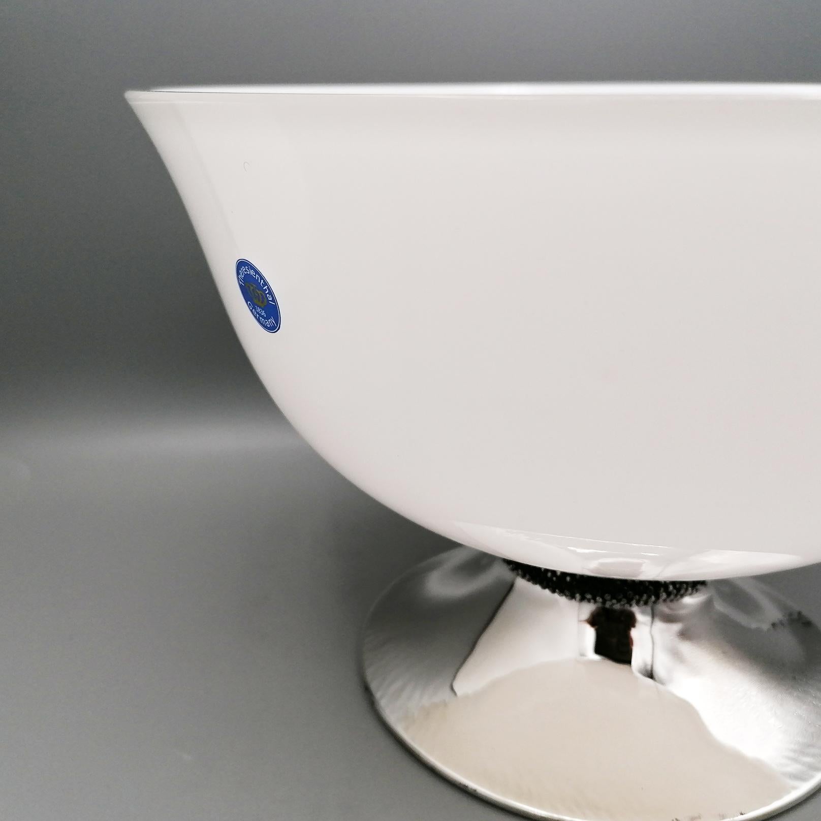 Contemporary Gianmaria Buccellati white crystal bowl with sterling silver base For Sale