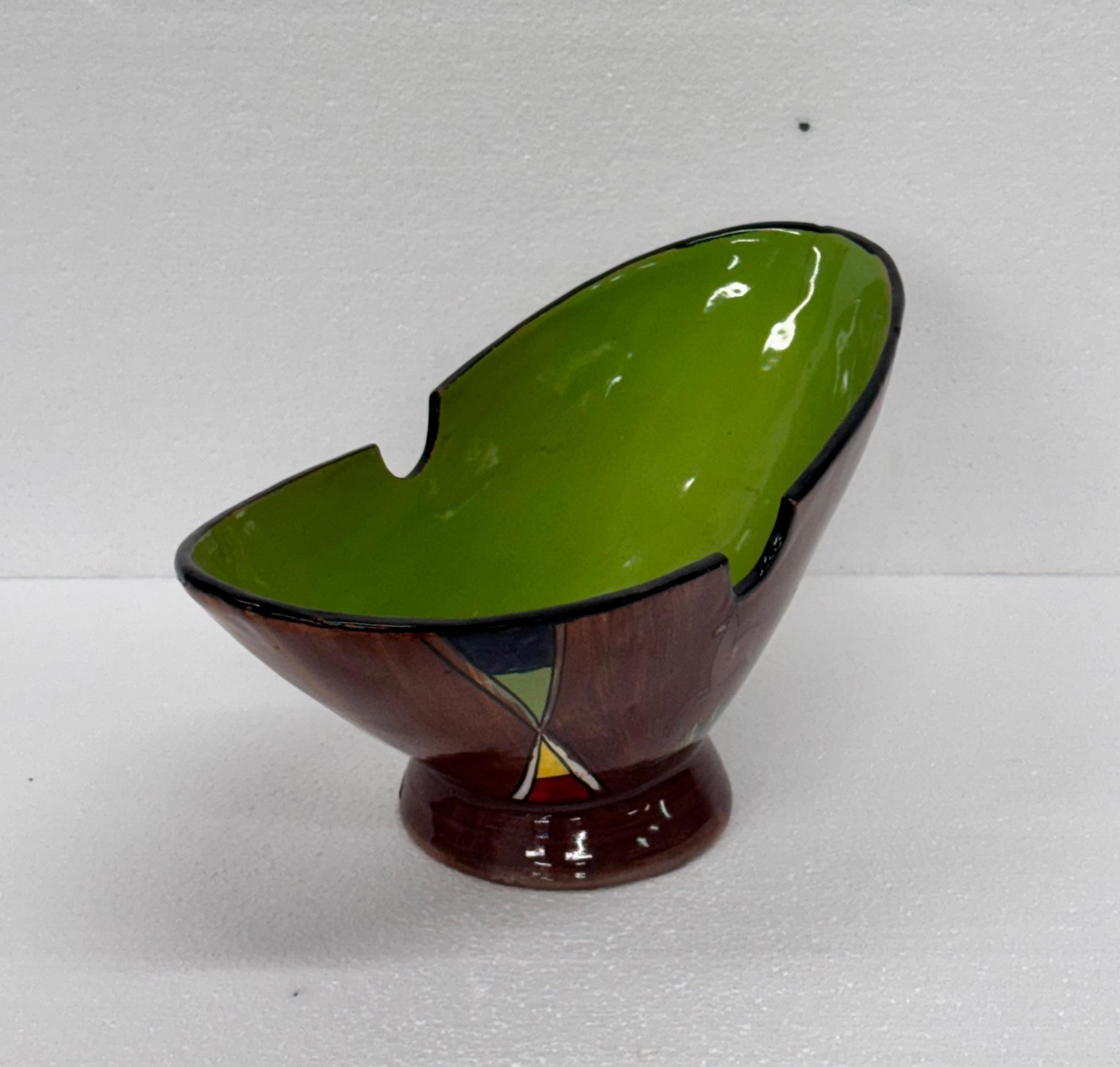 Italiano Ciotola in ceramica decorata, produzione italiana anni 50/60