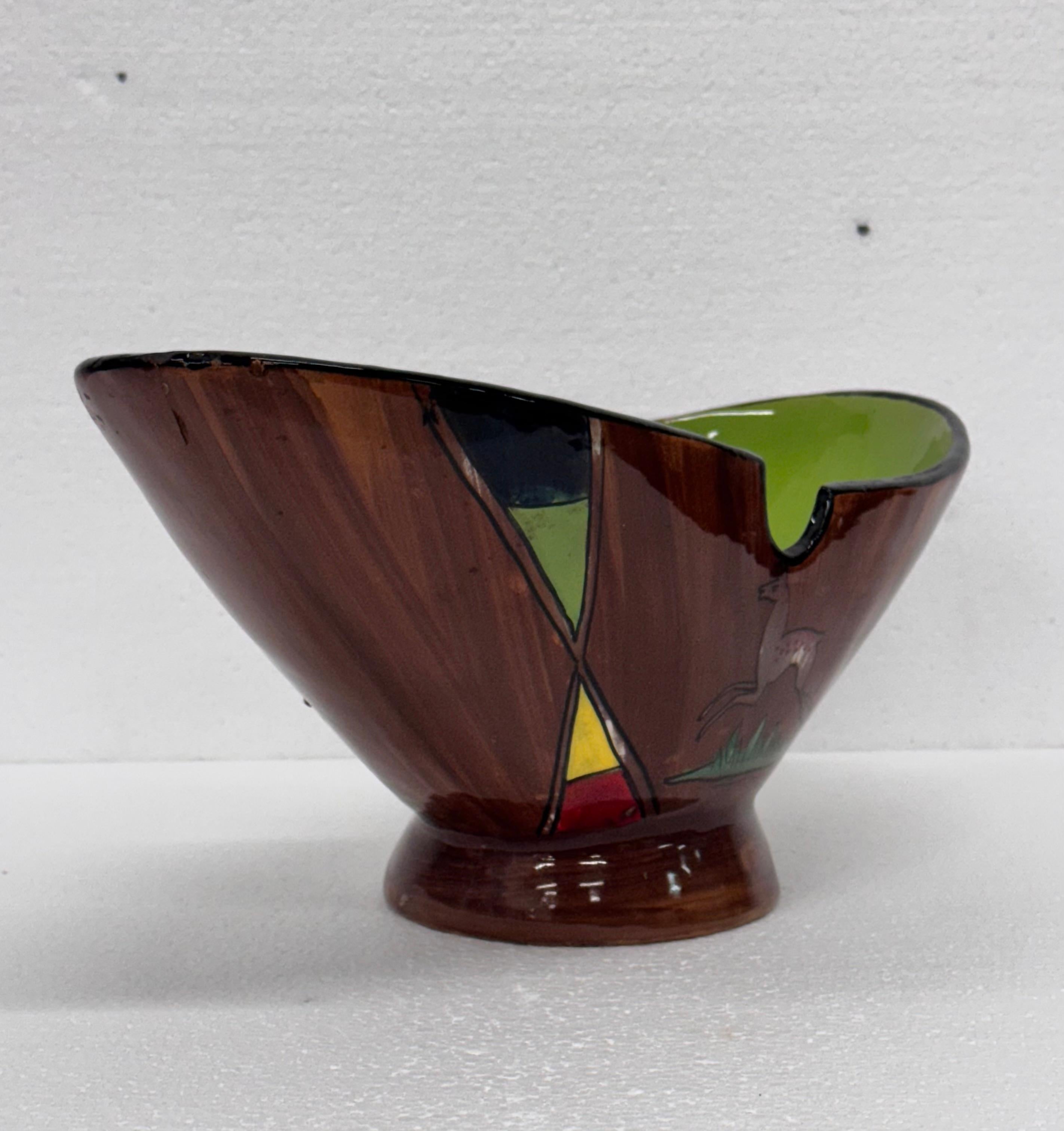 Ciotola in ceramica decorata, produzione italiana anni 50/60 In condizioni buone a Monza, Monza e Brianza