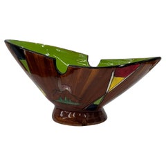 Ciotola in ceramica decorata, produzione italiana anni 50/60