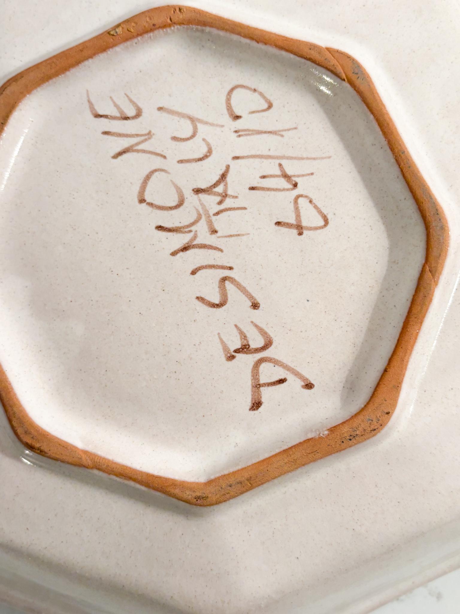 Late 20th Century Ciotola in Ceramica di Giovanni De Simone Dipinta a Mano Anni 70 For Sale