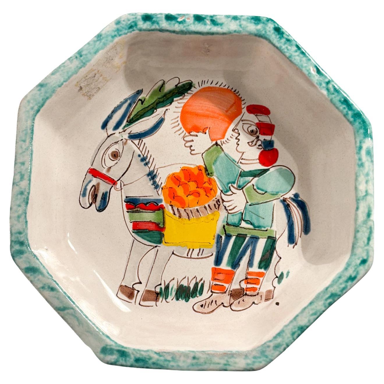 Ciotola in Ceramica di Giovanni De Simone Dipinta a Mano Anni 70 For Sale