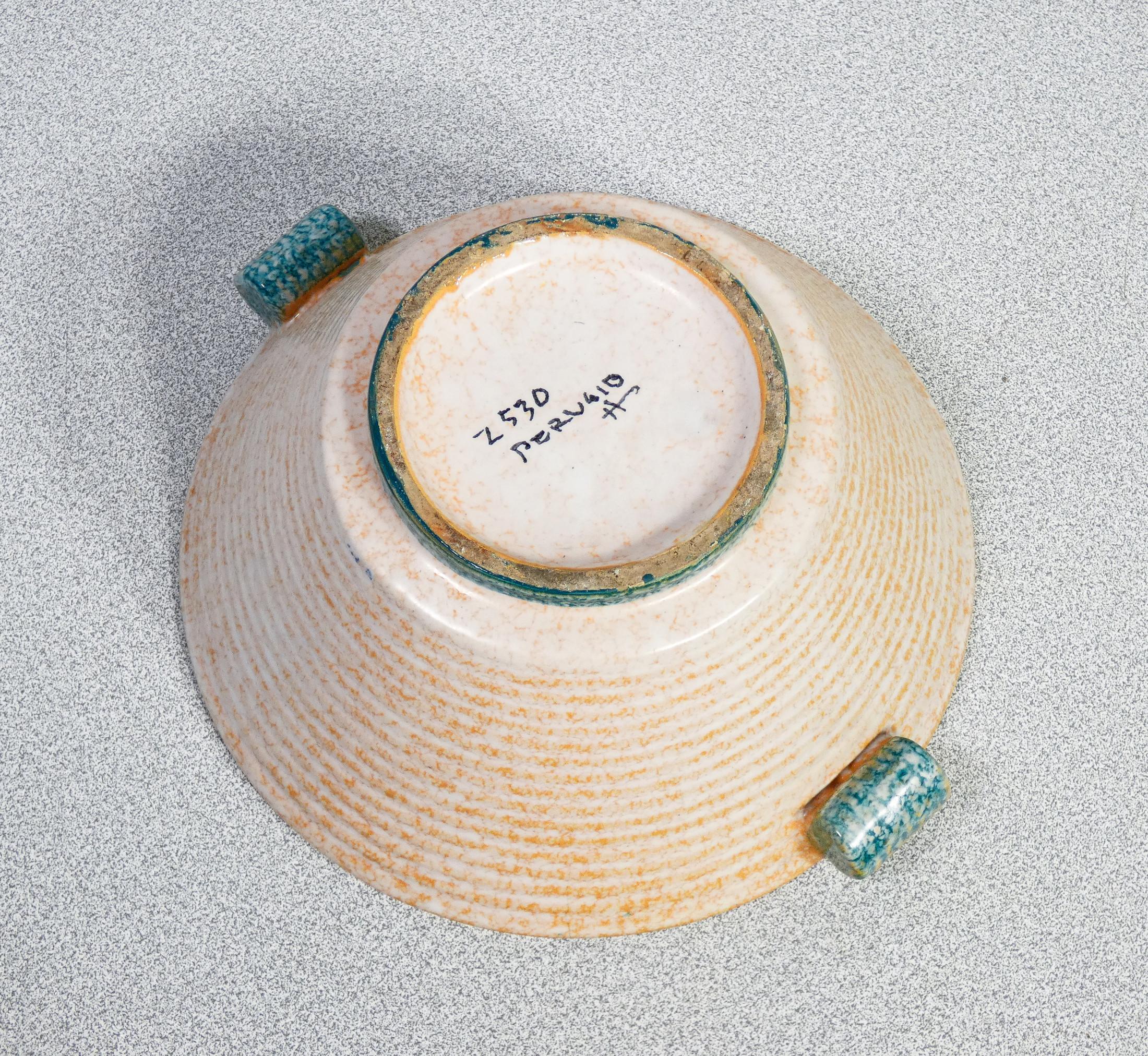 CIMA Perugia hand-painted majolica bowl. Italy, 1980s For Sale 4