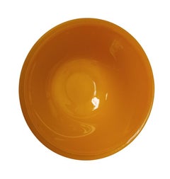 Thick glass bowl, yellow ochre color, Beijing/China sec. XX