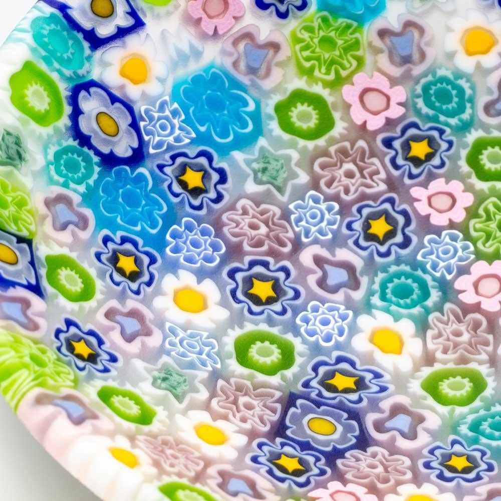 Fatto a mano Ciotola in vetro di Murano millefiori ø 8 cm in vendita