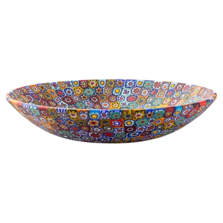 Schale aus Muranoglas Millefiori aus mehrfarbigem Murrine ø 13 cm