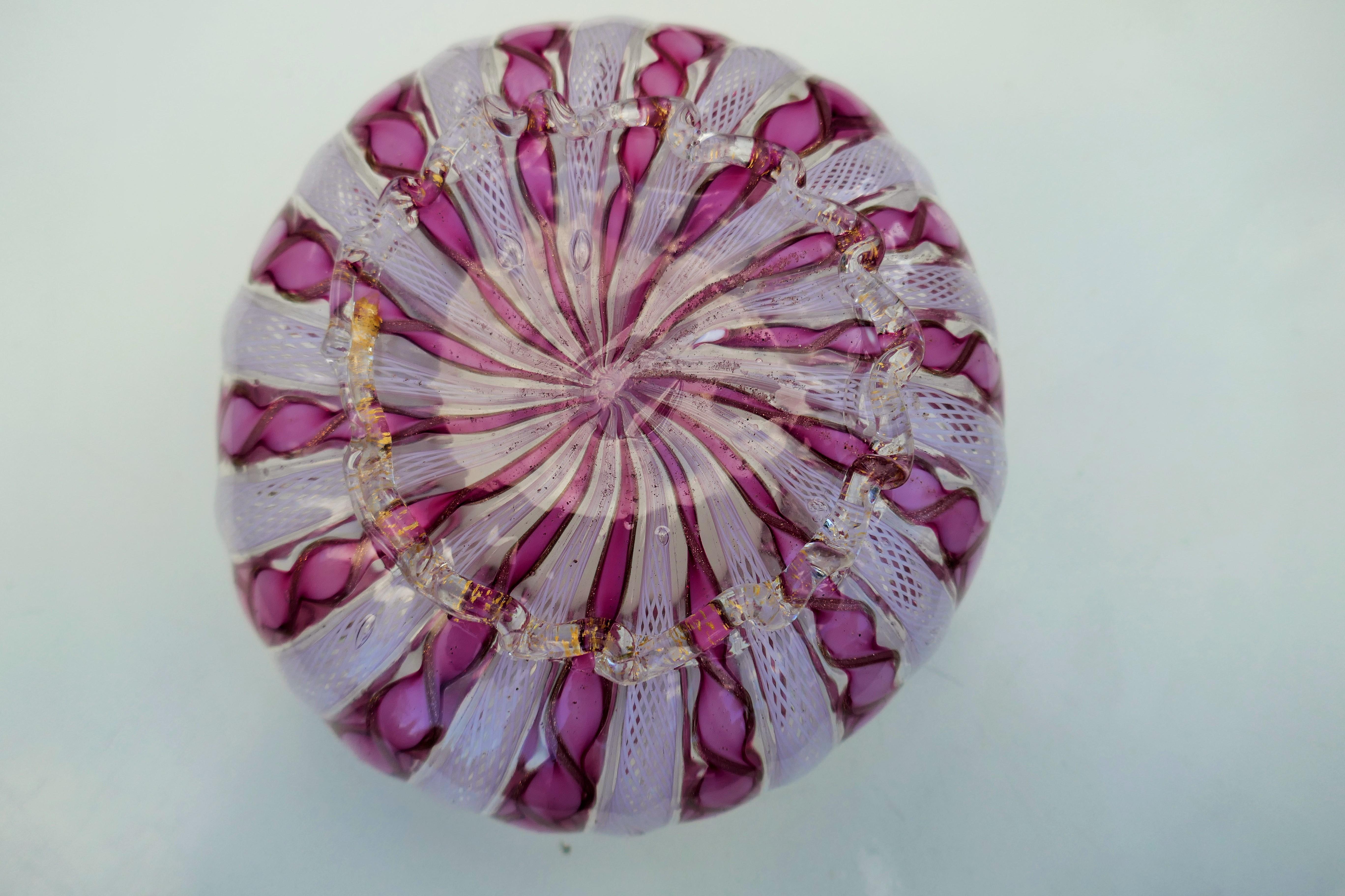 Murano reticello zanfirico glass bowl For Sale 3