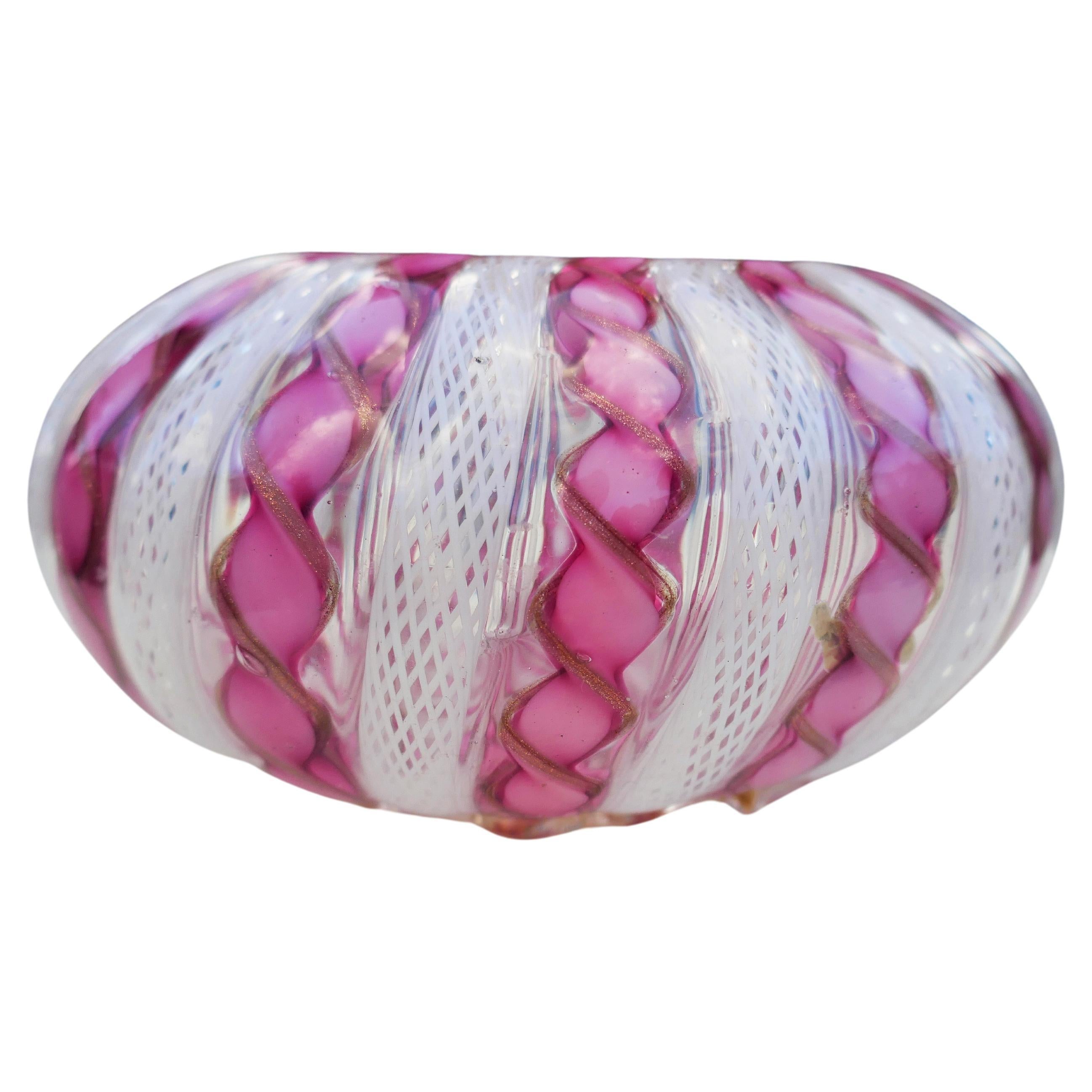 Murano reticello zanfirico glass bowl For Sale