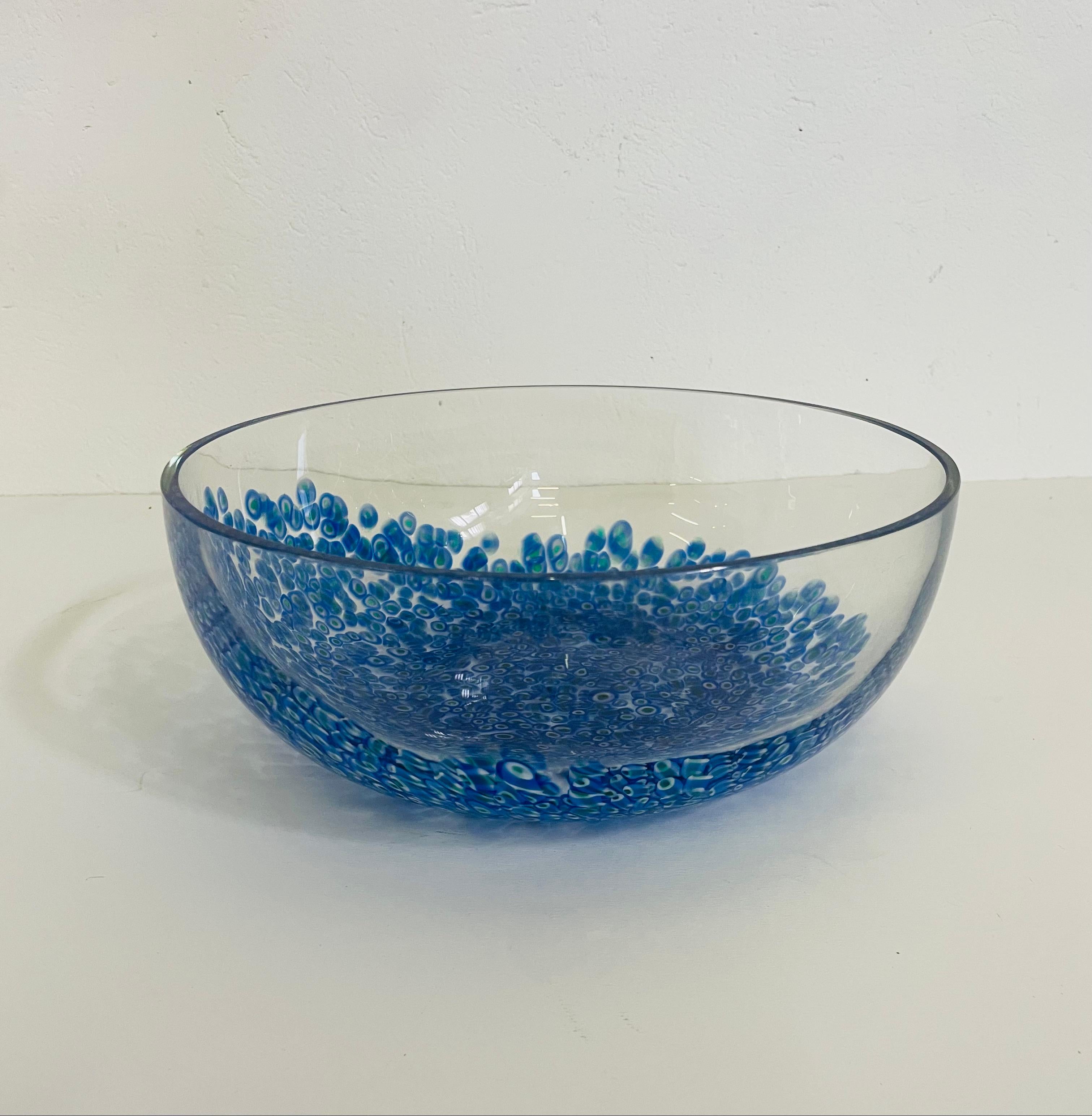 Glass Neverrino bowl by Gae aulenti for Vistosi For Sale