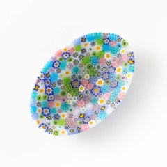 Ovale Millefiori-Schale aus Muranoglas 10,5 x 7,5 cm