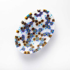Ovale Millefiori-Schale aus Muranoglas 10,5 x 7,5 cm