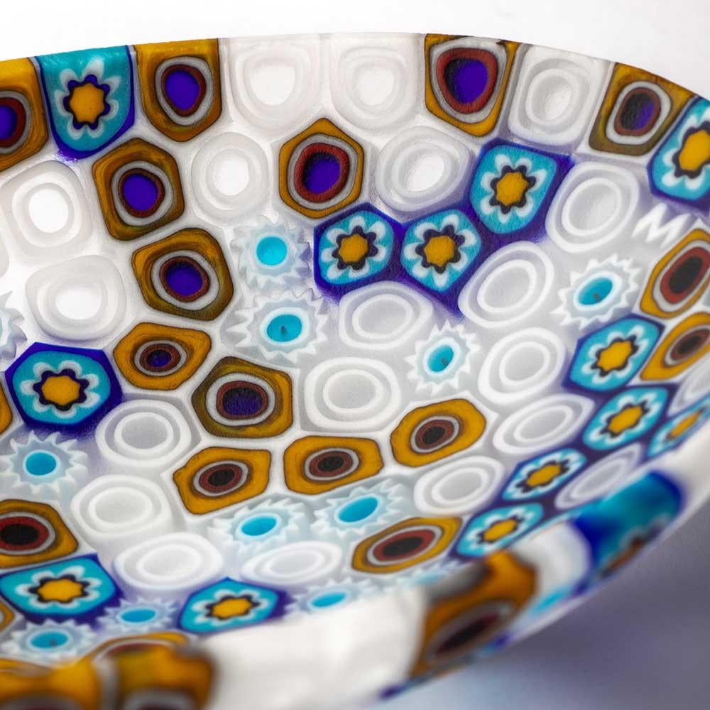 Ovale Millefiori-Schale aus Muranoglas 10,5 x 7,5 cm (Handgefertigt) im Angebot