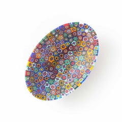 Oval Murano glass Millefiori multicolor murrine bowl 10.5 x 7.5 cm