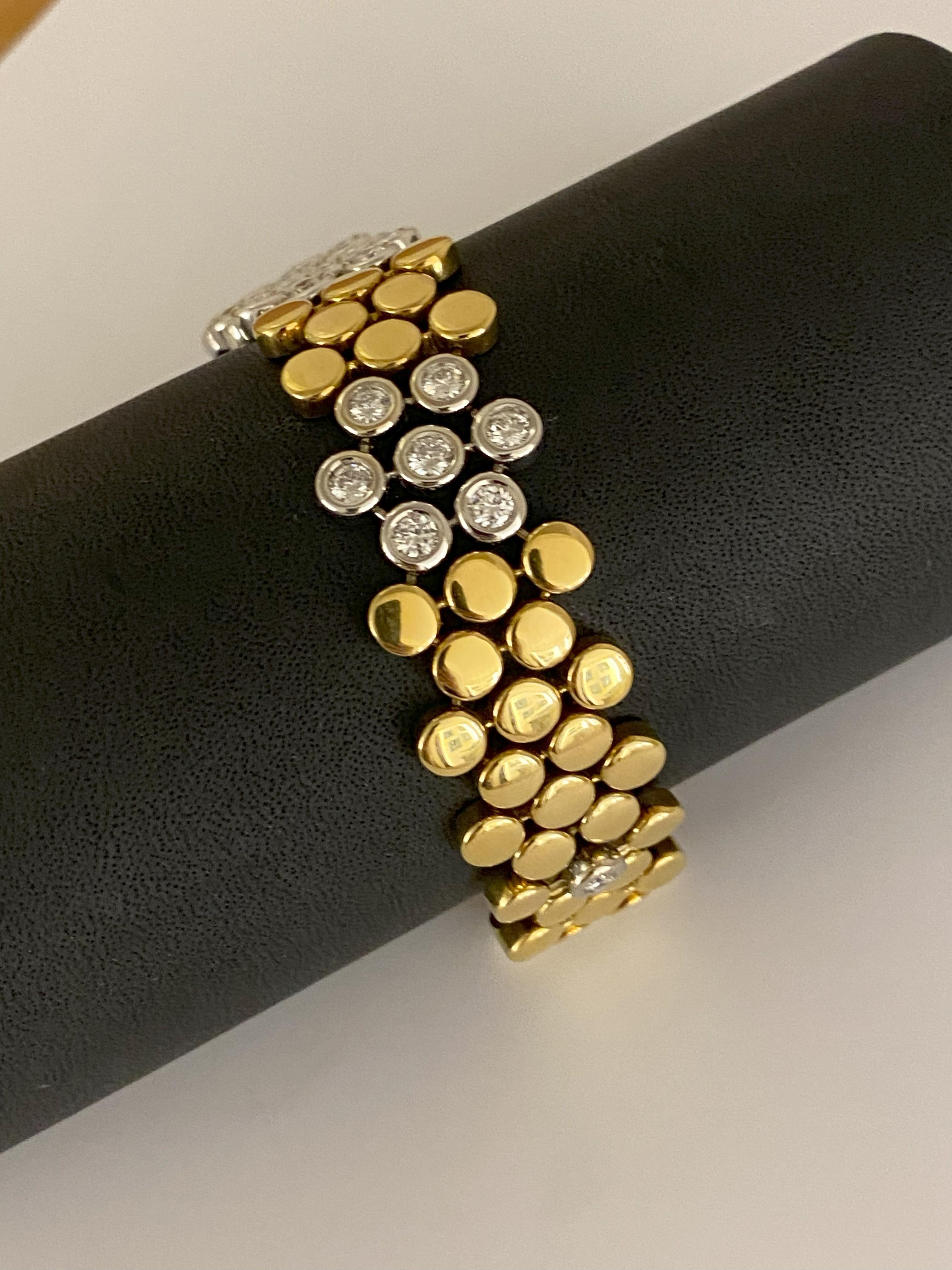 Contemporain SCAVIA Bracelet en diamants de taille ronde et brillante en vente