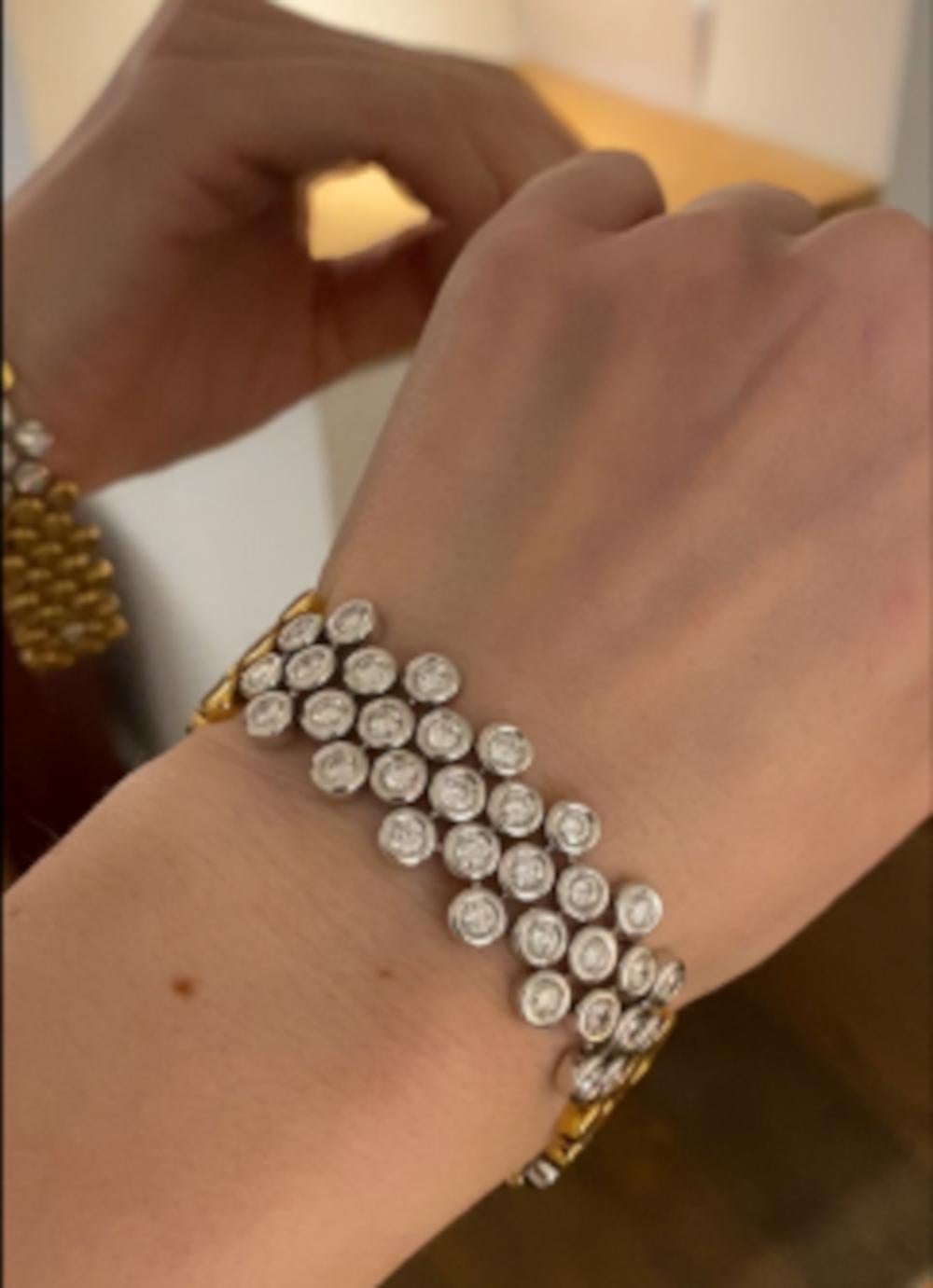 Taille ronde SCAVIA Bracelet en diamants de taille ronde et brillante en vente