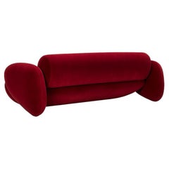 Sofá Escultural Ciottolo Tapizado Completo Terciopelo Marsala By Karim Rachid