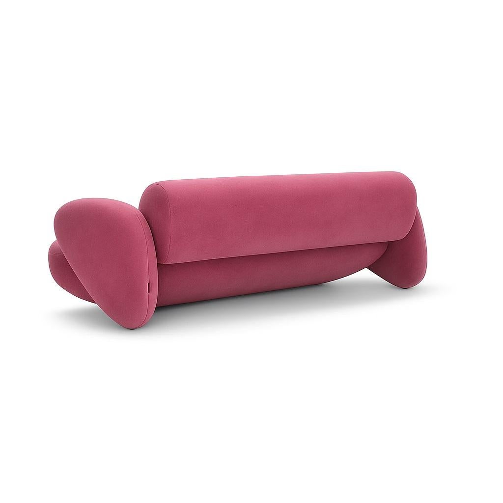 Sofá Escultural Ciottolo Tapizado Completo Terciopelo Marsala By Karim Rachid Hecho a mano en venta