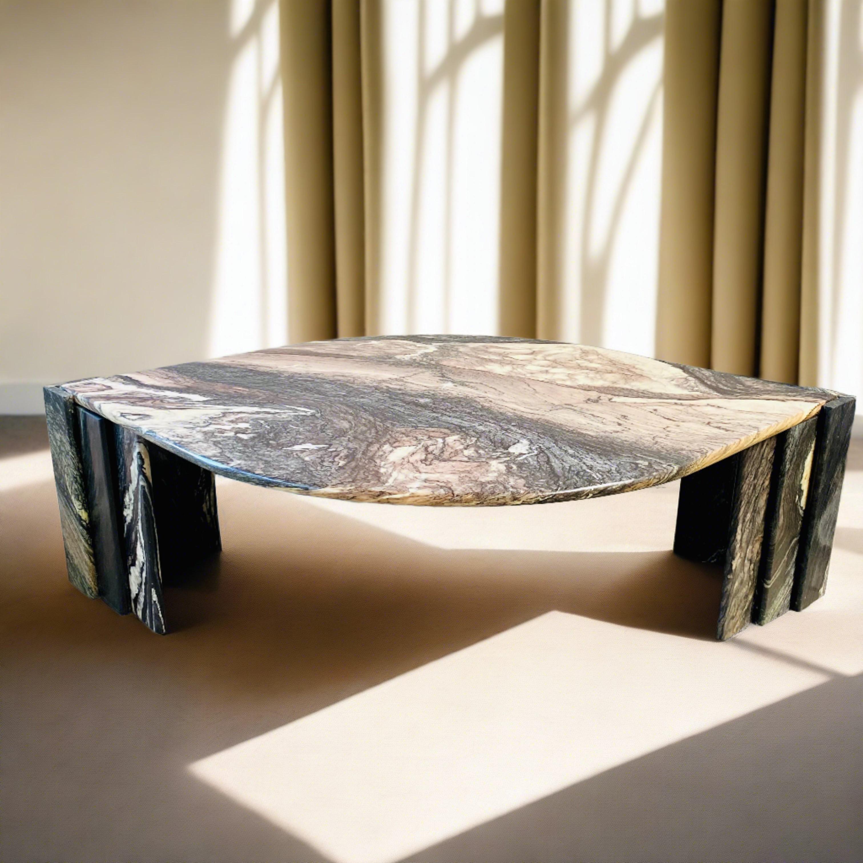italien Table basse en marbre Cipollino « Eye » de Roche Bobois, Italie, 1970 en vente
