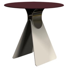Cipputi Taupe & Burgundy Side Table by Quaglio Simonelli