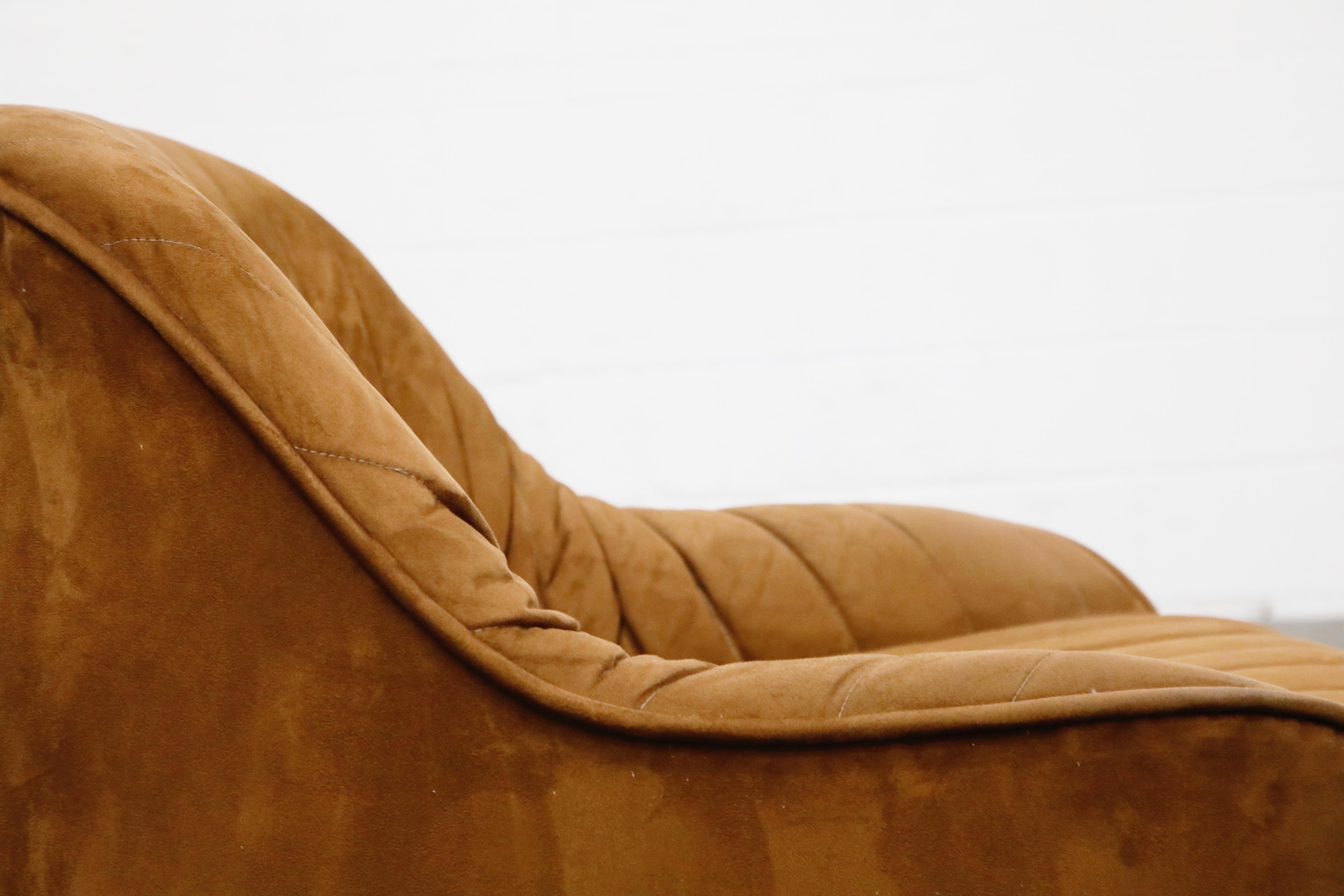 'Ciprea' Suede Club Chair by Tobia and Afra Scarpa for Cassina, 1968, Signed 9