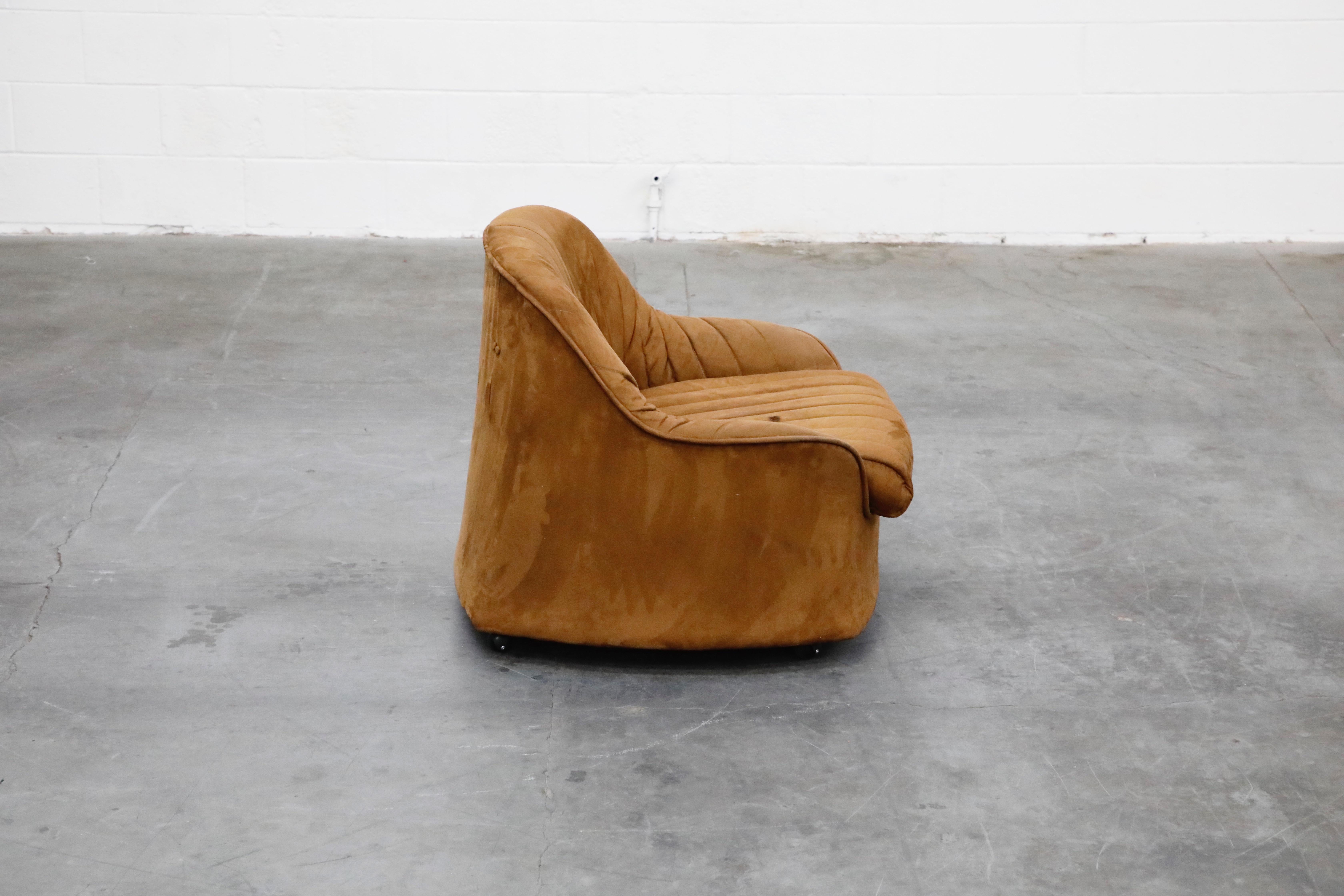 Late 20th Century 'Ciprea' Suede Club Chair by Tobia and Afra Scarpa for Cassina, 1968, Signed