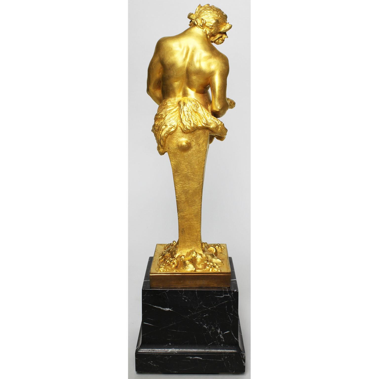 Cipri Adolf Bermann, German, 19th Century Gilt-Bronze Bacchus Herm Term For Sale 1