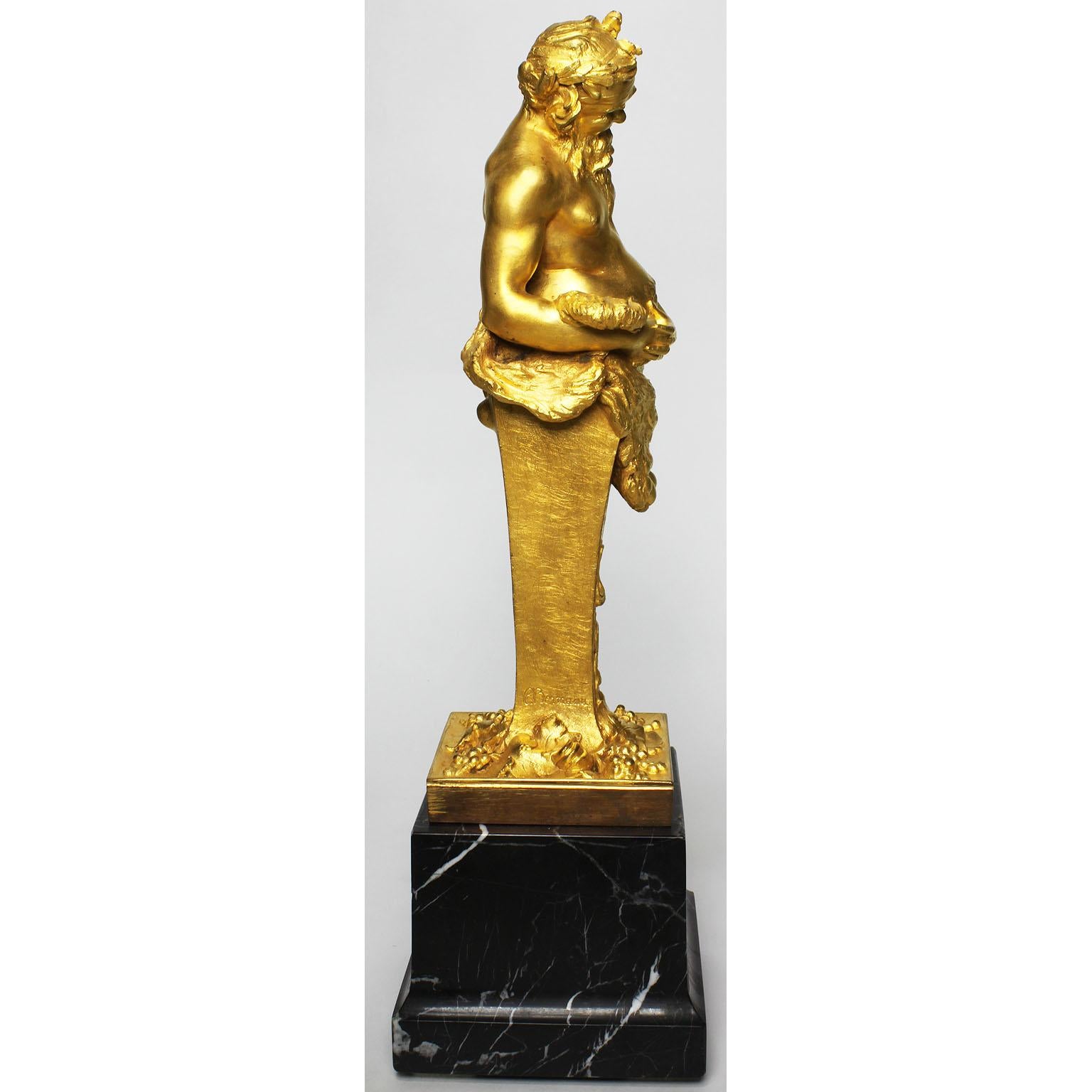 Cipri Adolf Bermann, German, 19th Century Gilt-Bronze Bacchus Herm Term For Sale 2