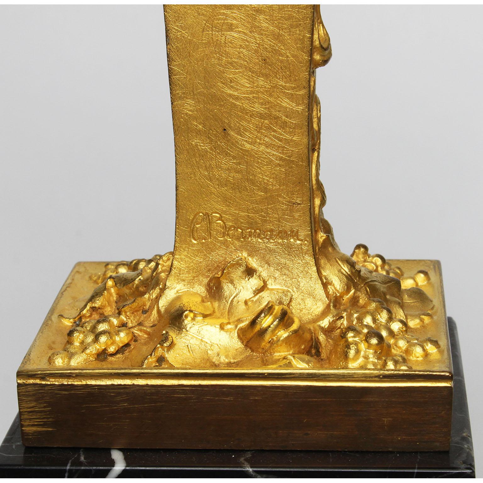 Cipri Adolf Bermann, German, 19th Century Gilt-Bronze Bacchus Herm Term For Sale 3