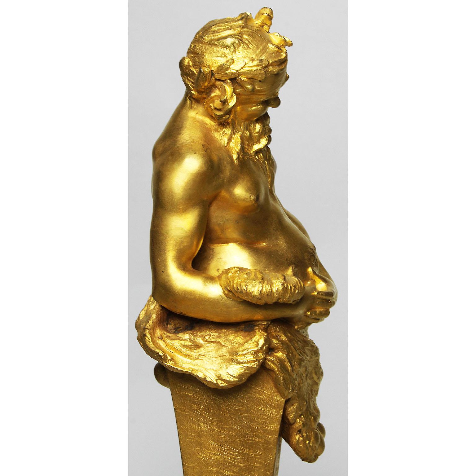 Early 20th Century Cipri Adolf Bermann, German, 19th Century Gilt-Bronze Bacchus Herm Term For Sale