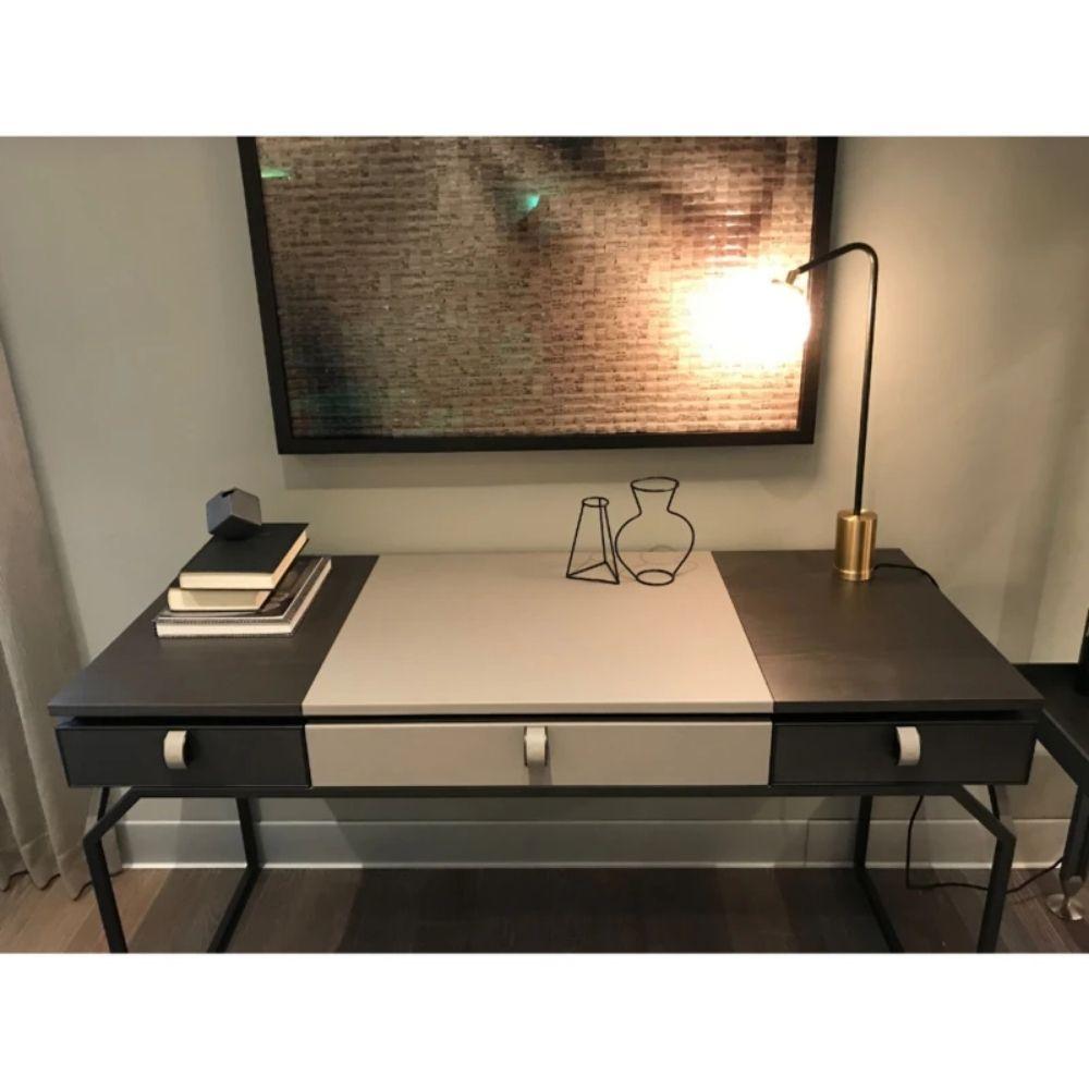 Modern Floor Sample Cipriani Dragonfly Desk with Walnut and Leather
