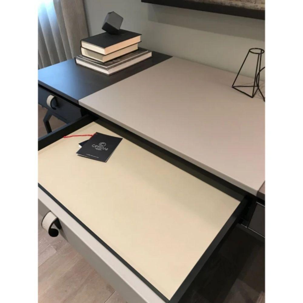 Contemporary Floor Sample Cipriani Dragonfly Desk with Walnut and Leather