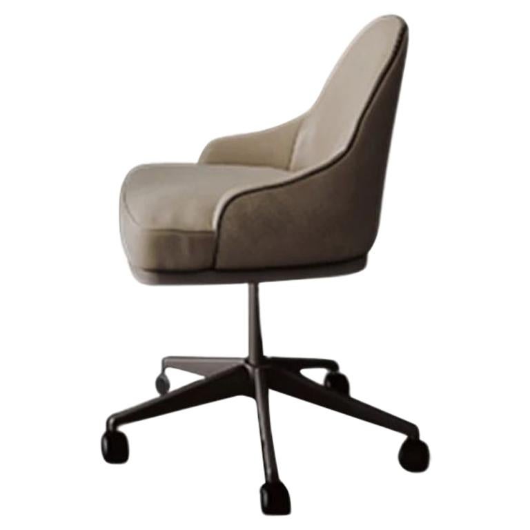 Floor Sample Cipriani Swiveling Desk Chair in Leather