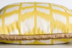 Cipriano Musterd Traditional Ethnic Ikat in Yellow and White Cushion Pillow